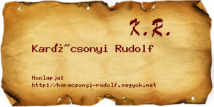 Karácsonyi Rudolf névjegykártya