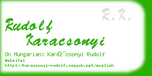 rudolf karacsonyi business card